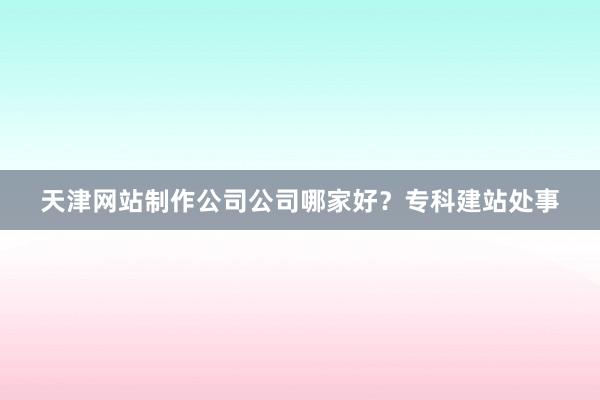 天津网站制作公司公司哪家好？专科建站处事