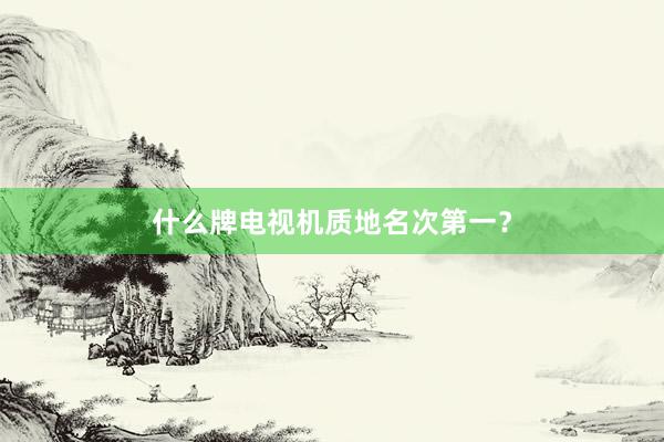 什么牌电视机质地名次第一？